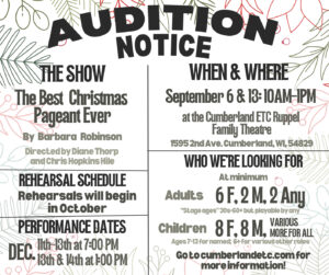 Best Christmas Pageant Ever Audition Details